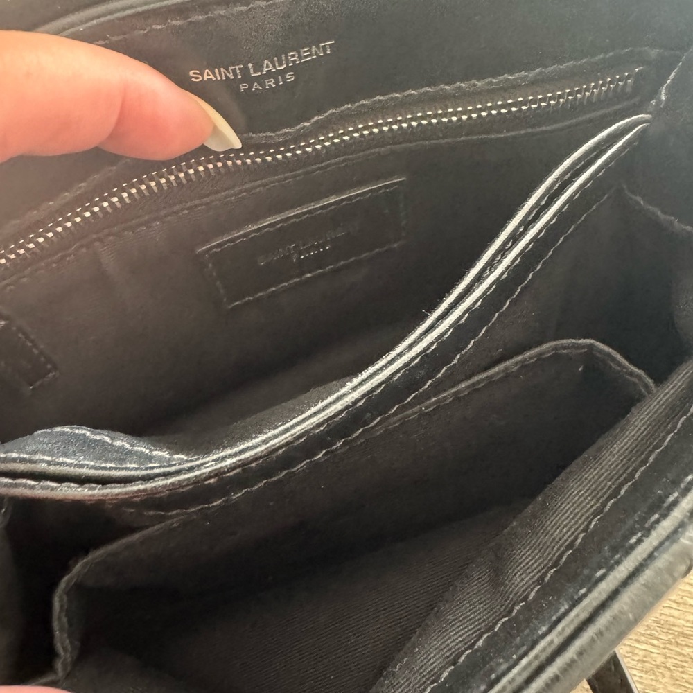 Saint Laurent Toy Lou Lou Black Crossbody Bag with Quilted Leather - Picture 3 of 8